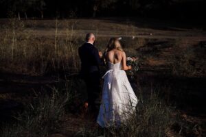 Outdoor wedding bride and groom photo