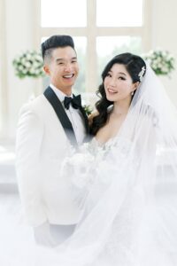 wedding couple smiling at Knotting Hill Place ceremony