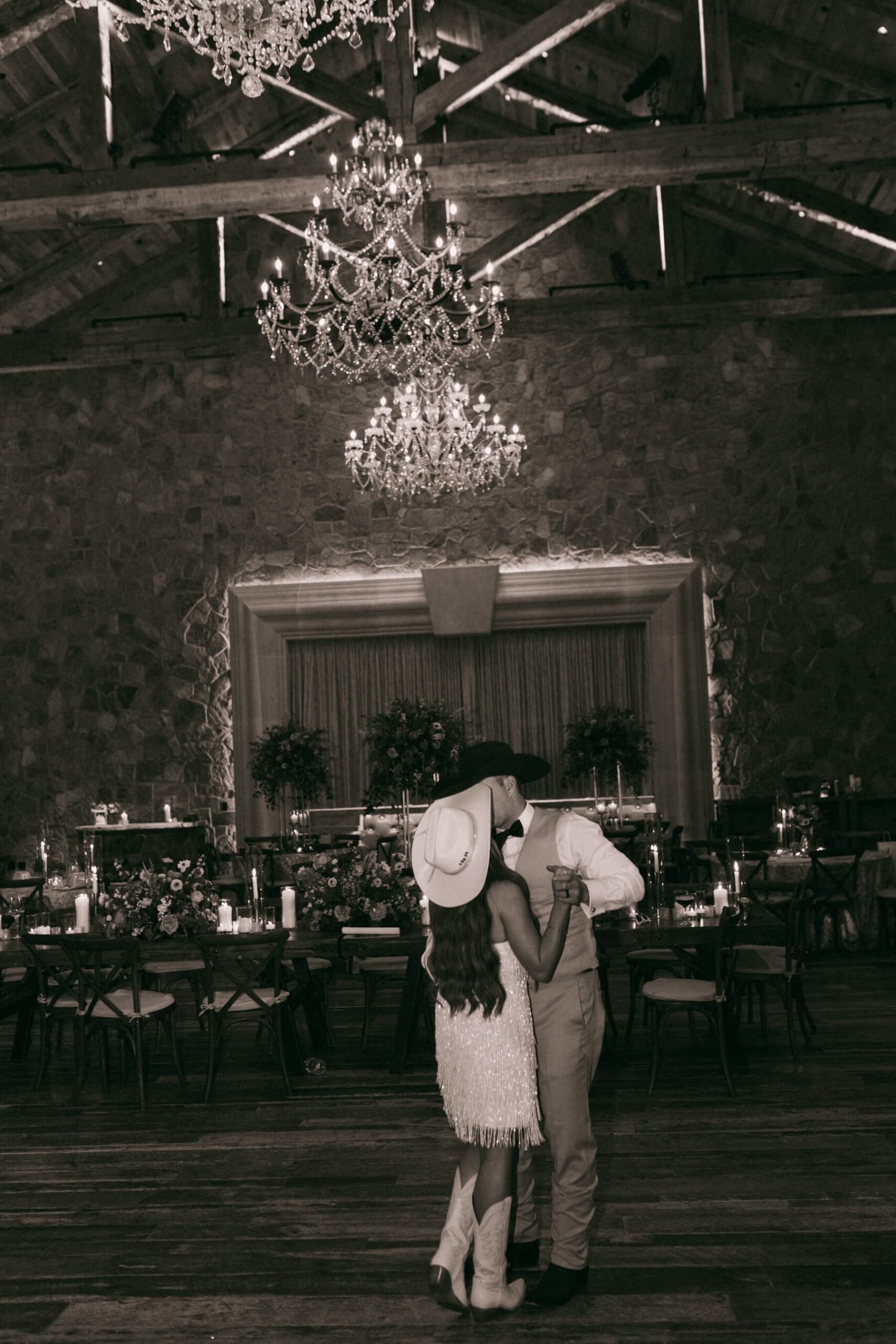 Bride and groom's private last dance at Hotel Drover